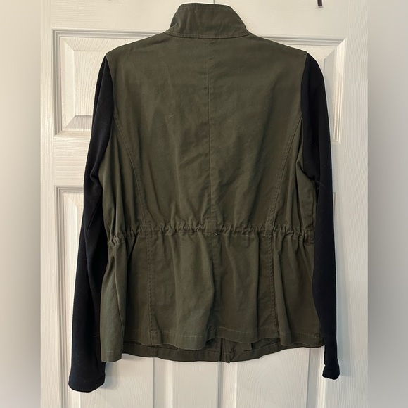 TORRID 00 0X XL Olive Green Twill Anorak Black Sleeves R $89 - Picture 3 of 11